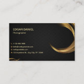 Drone Business Cards Elegantes Creative Black Gold Visitenkarte (Rückseite)