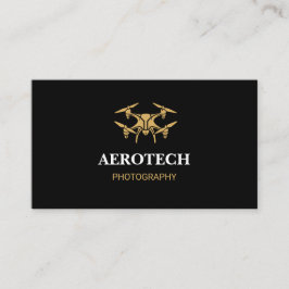 Drone Business Cards Elegantes Schwarzes Gold Visitenkarte