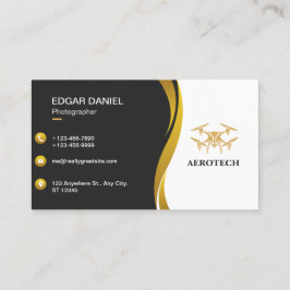 Drone Business Cards Gold Black Visitenkarte