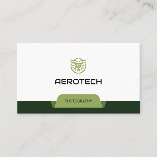 Drone Business Cards grün, modern Visitenkarte (Vorderseite)