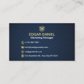 Drone Business Cards Navy Gold Moderne Visitenkarte (Rückseite)