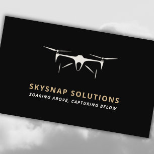 Drone Business UAV Pilot Modernes Schwarzes Gold Visitenkarte