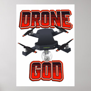 Drone God Logo Poster