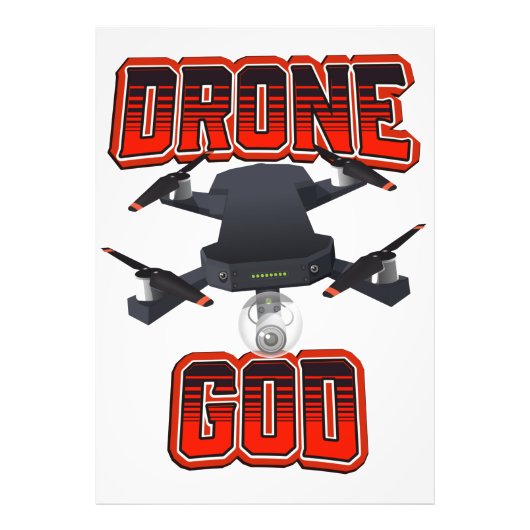 Drone-Gott-Logo Fotodruck (Vorne)