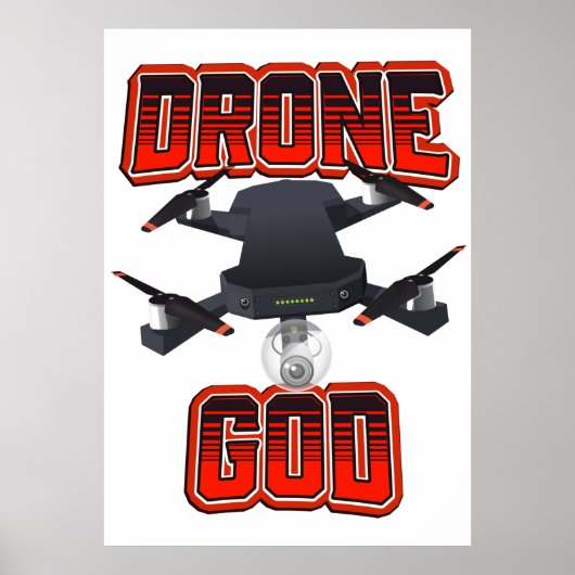 Drone-Gott-Logo Poster (Vorne)