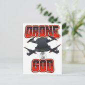 Drone-Gott-Logo Postkarte (Stehend Vorderseite)