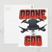 Drone-Gott-Logo Postkarte (Vorne/Hinten)