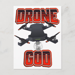 Drone-Gott-Logo Postkarte