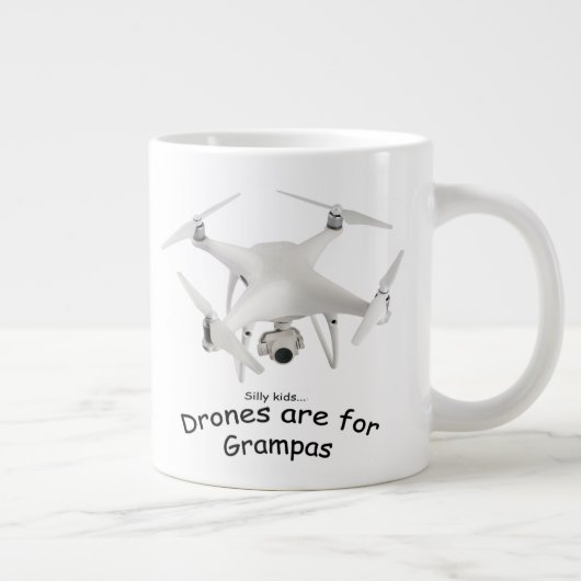Drone Grampa Jumbo Tasse (Rechts)