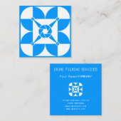 Drone künstlerisches Cover blau Quadratische Visitenkarte (Vorne/Hinten)