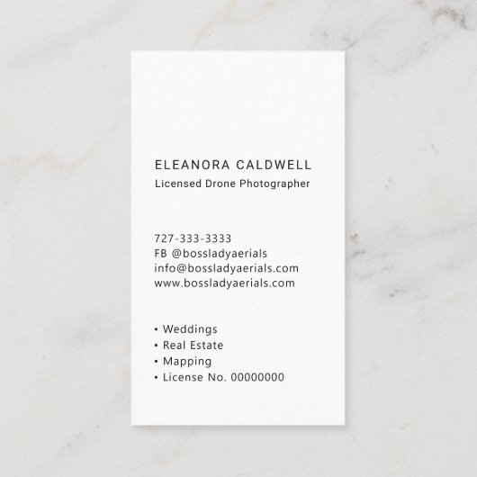 Drone-Luftbildlogo Visitenkarte (Rückseite)