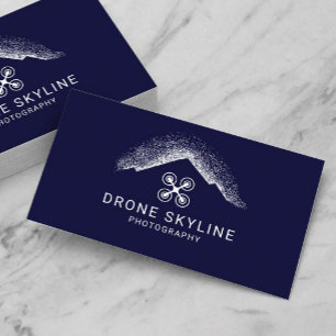 Drone Luftfotografie Navy Blue Fotograf Visitenkarte