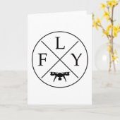 Drone mit FLY-Logo Karte (Gelbe Blume)