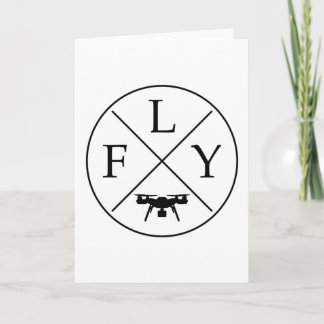 Drone mit FLY-Logo Karte