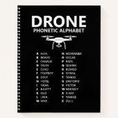 Drone Phonetic Alphabet – Black Graph Notebook Notizblock (Vorderseite)