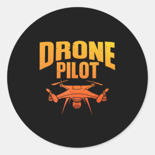 Drone Pilot Art for Men Drone Enthusiasten von RC Runder Aufkleber