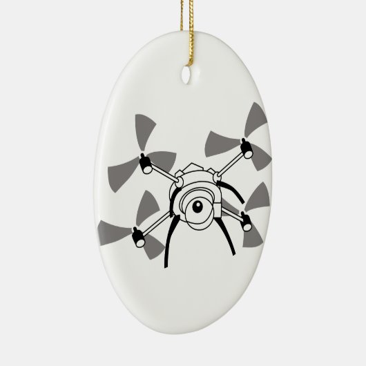 Drone Quadocopter Keramik Ornament (Rechts)