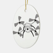 Drone Quadocopter Keramik Ornament (Links)