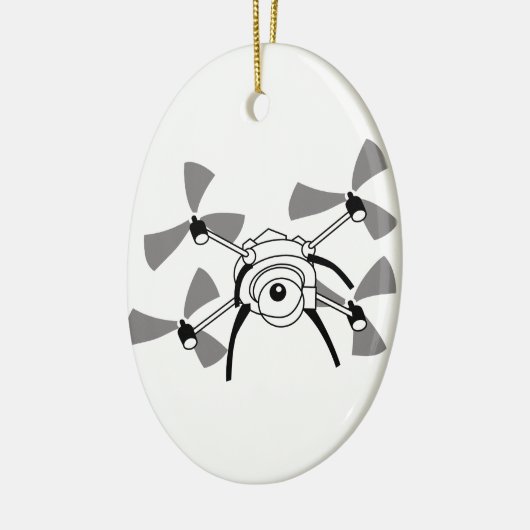 Drone Quadocopter Keramik Ornament (Links)