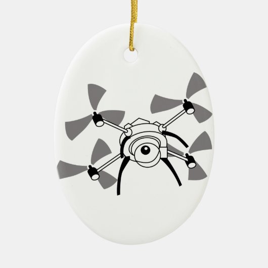 Drone Quadocopter Keramik Ornament (Vorne)