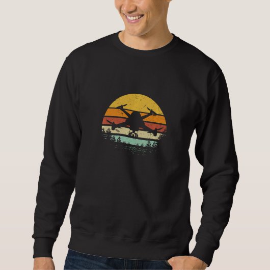 Drone Retro Flying Quadcopter Cool Uav Drone Hobby Sweatshirt (Vorderseite)
