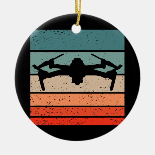 Drone Retro Style Vintag Keramik Ornament (Vorne)