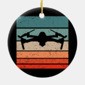 Drone Retro Style Vintag Keramik Ornament (Hinten)