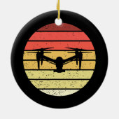 Drone Retro Style Vintag Keramik Ornament (Hinten)