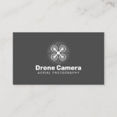 Drone Service Aerial Fotografie Elegant Dunkelgrau Visitenkarte (Vorderseite)