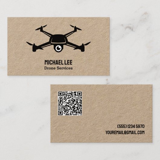 Drone Services Custom QR Visitenkarte (Vorne/Hinten)