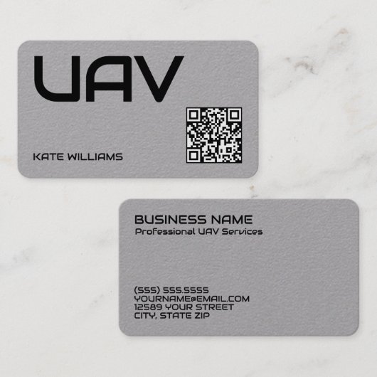 Drone UAV Custom QR Visitenkarte (Vorne/Hinten)