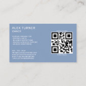 Drone UAV Pilot Fotografie QR Code Modern Blue Visitenkarte (Rückseite)