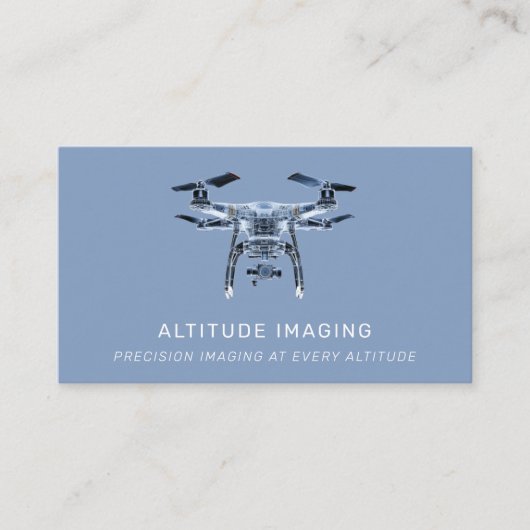 Drone UAV Pilot Fotografie QR Code Modern Blue Visitenkarte (Vorderseite)