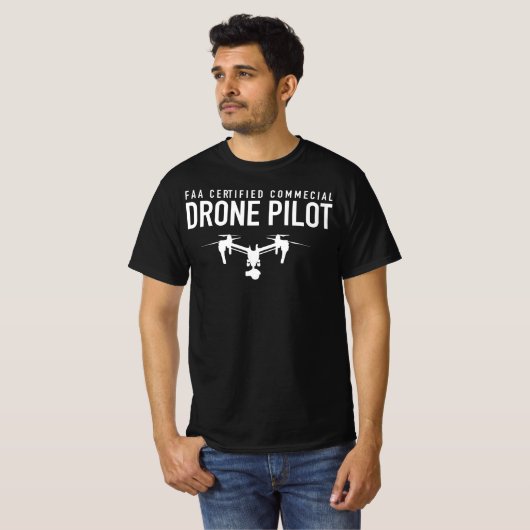 Drone UAV UAS FAA Quadcopter Pilot Teil 107 T-Shirt (Vorne ganz)