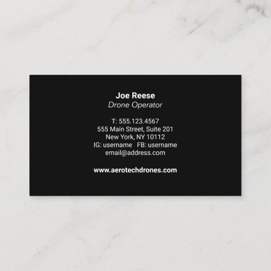 Drone Visitenkarte (Rückseite)