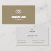 Drone Visitenkarten Elegantes Brown Silver Visitenkarte (Vorne/Hinten)