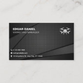 Drone Visitenkarten Moderne Grau Weiß Visitenkarte (Rückseite)