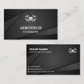 Drone Visitenkarten Moderne Grau Weiß Visitenkarte (Vorne/Hinten)
