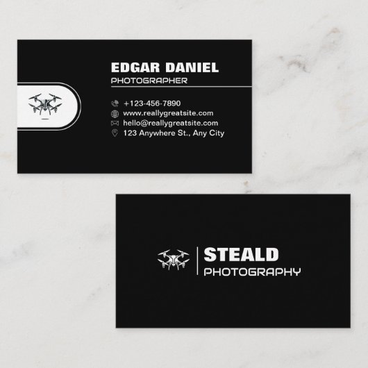 Drone Visitenkarten schwarz Visitenkarte (Vorne/Hinten)