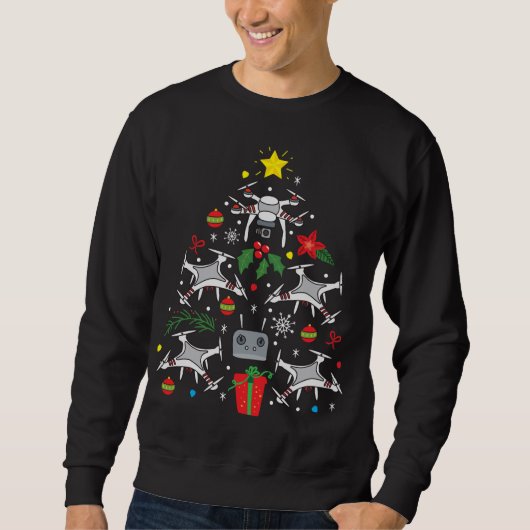 Drone Weihnachtsbaum Funny Xmas Geschenkboys Sweatshirt (Vorderseite)