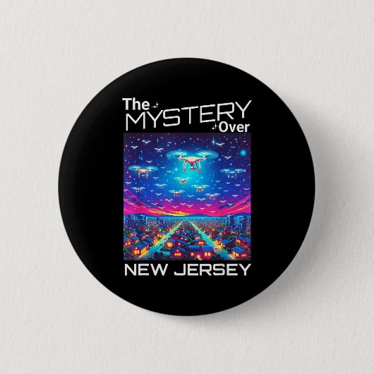 Drones New Jersey The Mystery Over New Jersey Funn Button (Vorderseite)