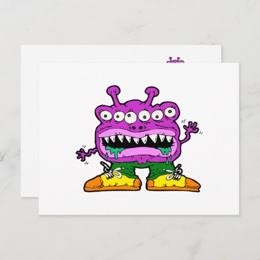 Drooling Alien Postkarte (Vorne/Hinten)
