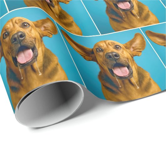 Drooling Bloodhound With Surprised Expression Geschenkpapier (Rolleneckpunkt)