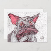 DROOLING. DOGUE DE BORDEAUX FEIERTAGSPOSTKARTE (Vorne/Hinten)