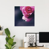 Drop auf rosa Rose Macro Abstrakt Poster (Heimbüro)