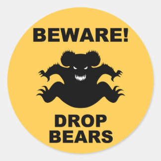 Drop Bären! Runder Aufkleber