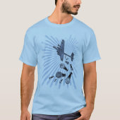 Drop Beats Blue Burst Langärmeliger Raglan T - Shi T-Shirt (Vorderseite)