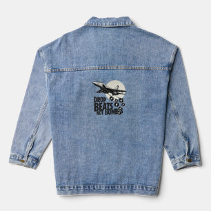 Drop Beats nicht Bomben Kämpfen Jet Vinyl Jeansjacke