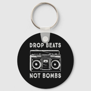 Drop Beats Not Bombs Anti-War Boombox Music Peace Schlüsselanhänger