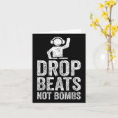 Drop Beats not Bombs DJ Anti War Protest Karte (Gelbe Blume)
